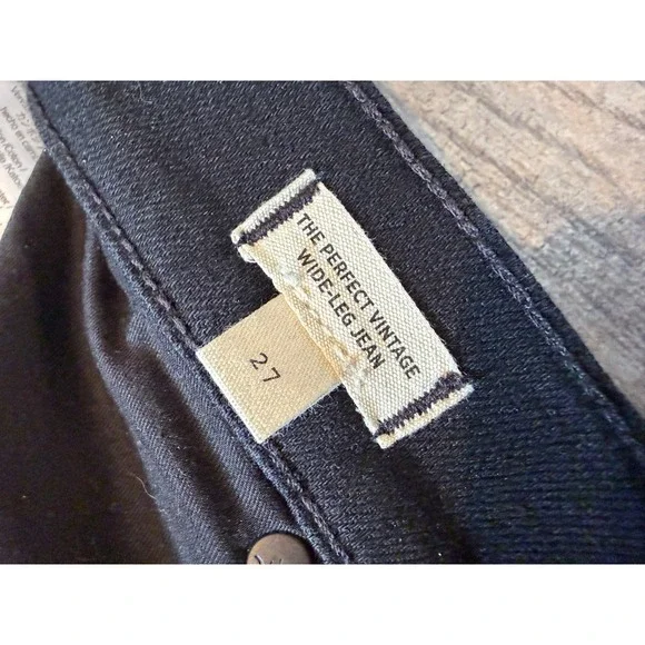 Madewell Perfect Vintage Wide Leg Jean 27 Black DM7541 High Rise Denim Womens - Picture 5 of 14